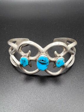 Native American Sandcast Turquoise Cuff
